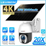 LS VISION 4K 4G Wifi Solar Camera Outdoor 24/7 Record Wireless 30000mAh Long Standby Battery 20W PTZ Waterproof Security Camera