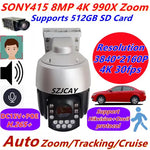 SONY415 8MP 4K 30FPS POE Surveillance Camera 30X Optical Zoom Auto Tracking POE PTZ IP Camera Outdoor Color Night Vision Camera