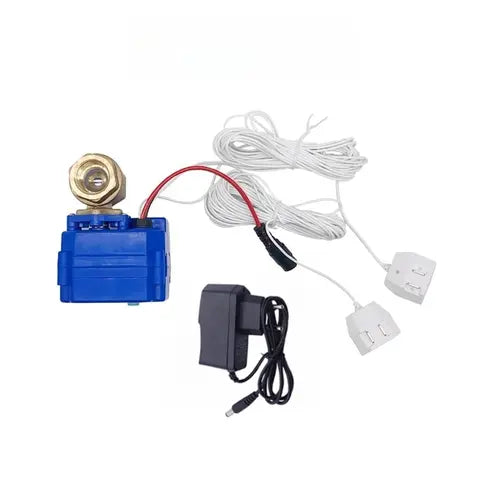 Water Leakage Sensor Smart Anti Overflow Leak Alarm Detector Security System with 1pc Smart DN15 Valve Crane 2pcs Sensor Cable for car