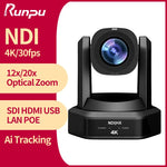 Runpu 4K NDI PTZ Camera SDI &HDMI &USB Video PTZ Network POE IP Live Streaming Camera With 12x 20x Zoom for Broadcast Church