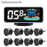 Multiple Radar Parking Sensor Kit Backlight Parktronic LED Display System Backup Monitor Detector Assistant 4/6/8 Sensor Alarm