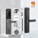 Smart Home Security Door Lock Tuya Wifi Screen View Fingerprint Code Inteligent Electronic Door Knob Key IC Card Russian Arabic