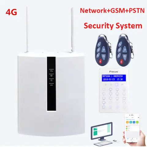 HD Full Screen H501 Wireless Alarm Panel WiFi GSM Alarm System Kits Control with TUYA Smart Life APP Family Safety Protection