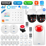 KERUI W184 Tuya Smart 4G Alarm System Wireless WIFI GSM Alarm Motion Detector Door Sensor Burglar Support Alexa & Google