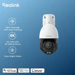 REOLINK 4K 8MP Dome PoE Security Camera 5X 3D Optical Zoom Pan & Tilt Auto Tracking Smart Detection 8MP Onvif Outdoor IP Camera