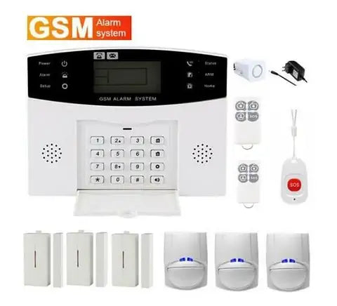 Wireless GSM Alarm System With 3 Door Sensor 3 PIR Motion Detector 1 SOS Button
