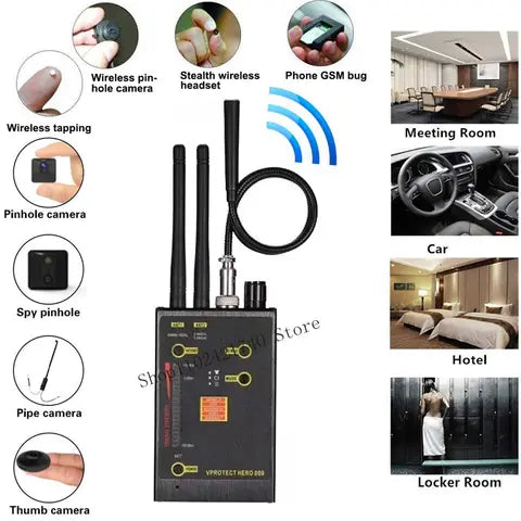 Portable Handheld Newest Full Touch Anti tracker covert wifi camera signal detector, GPS tracker Signal Detector device