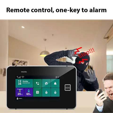 G64B 4G WiFi Smart Alarm System 4.3-inch Screen Wireless DIY Your Smart Home Security System With Sensor Work with Alexa