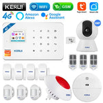 KERUI WiFi+4G Alarm System with Camera - Tuya Smart Home Security Alarm System Wireless Motion Sensor for Home/Apartment/Office