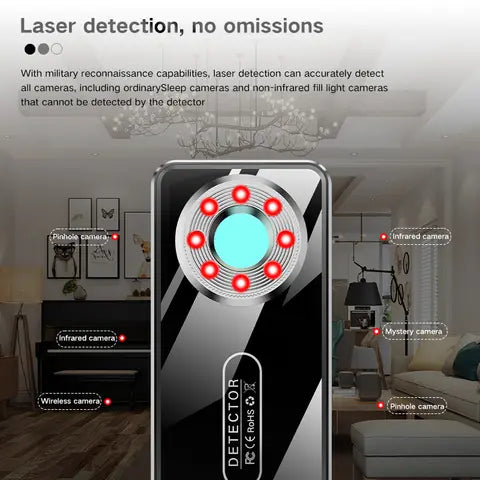 Hidden Spy Camera Detector Security Protection Anti Spy Gadget GPS Tracker Finder Bug Detector Wireless Signal Infrared Scanner